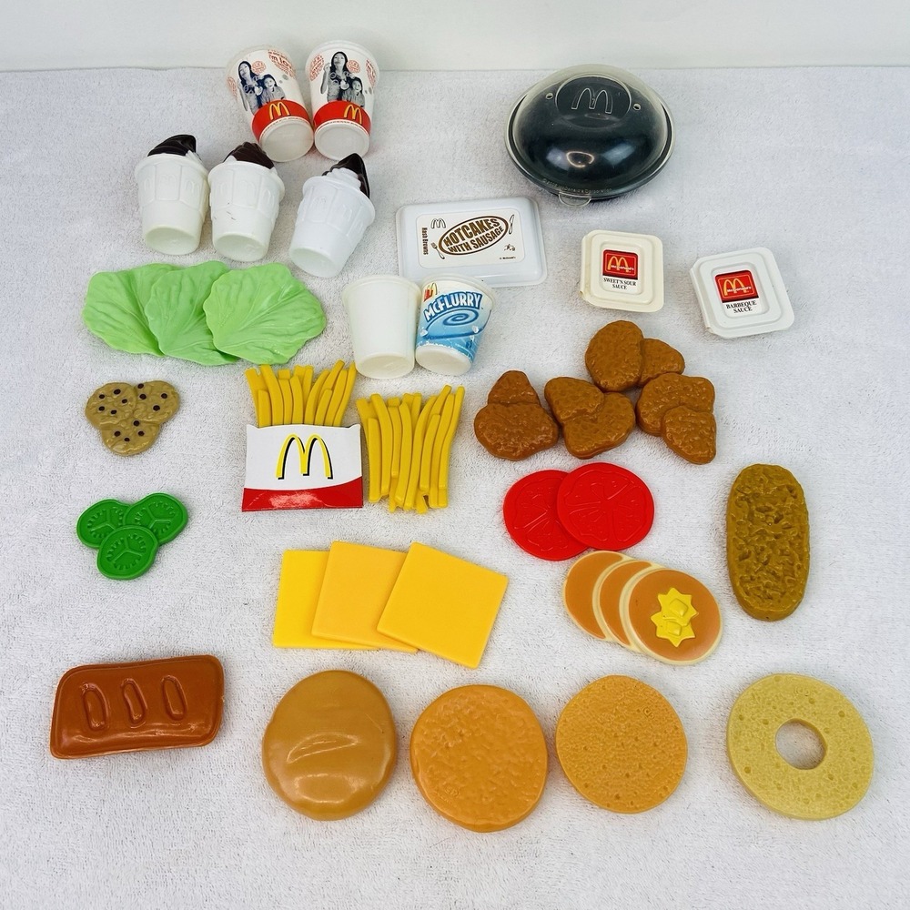 Vintage McDonalds Play Food Toy Lot  CDI Nuggets Fries Hot Cakes Flurry Sundae